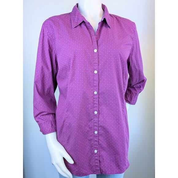 Eddie Bauer Womens Shirt XXL Purple Geometric Button Down 3/4 Sleeve
PreppyQ - Picture 11 of 11